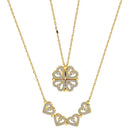 Colar 2 em 1 - Trevo e 4 Corações